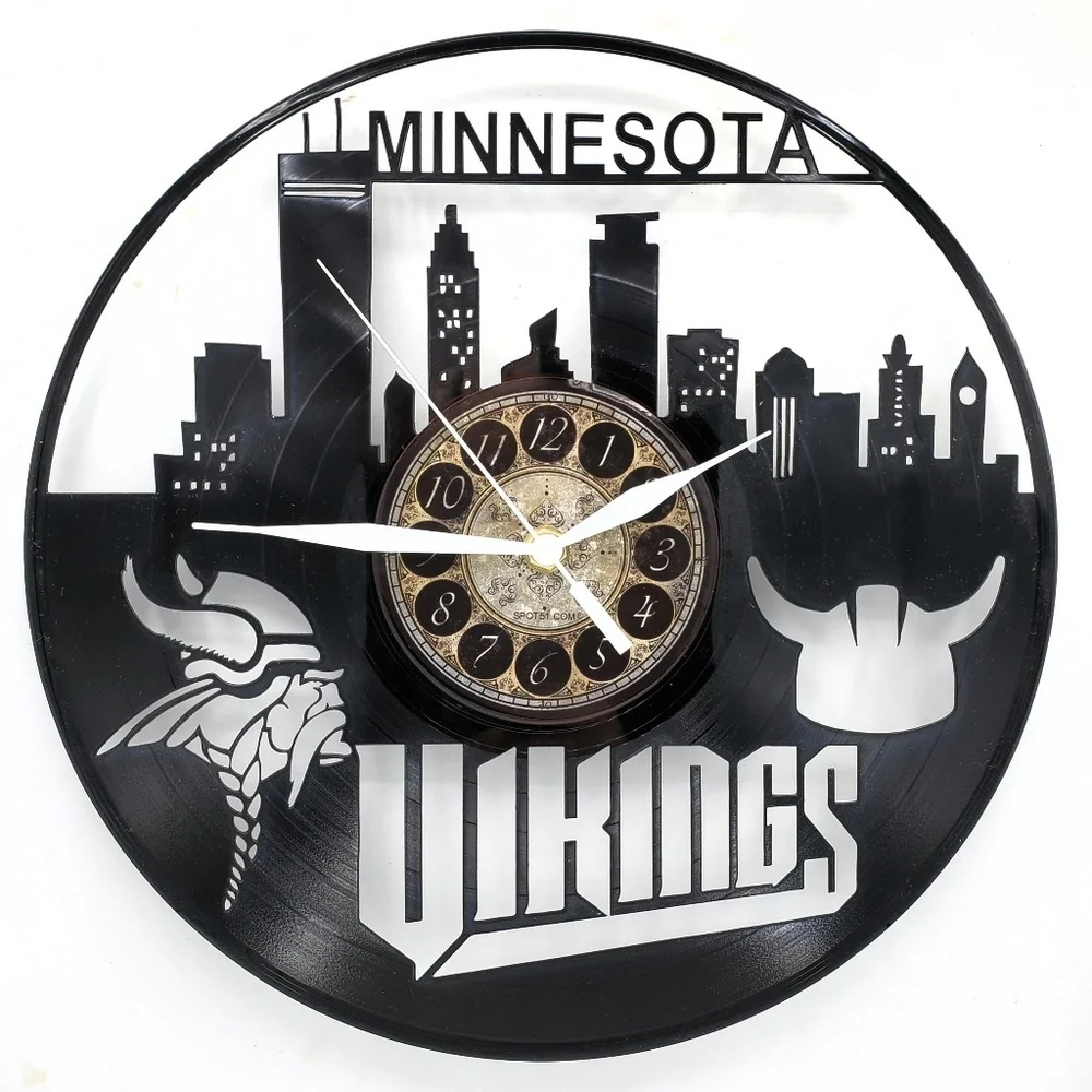 MINNESOTA VIKINGS vinyl record clock
